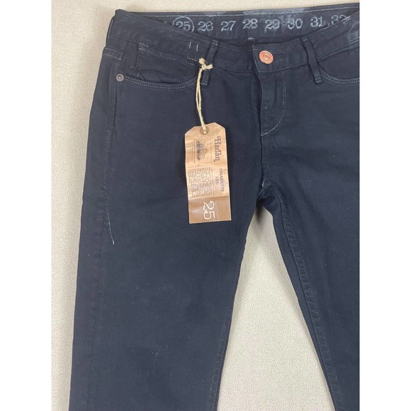 Earnest Sewn Harlan Cigarette Leg Jeans Womens 25 Black Pockets Low Rise - Picture 3 of 16